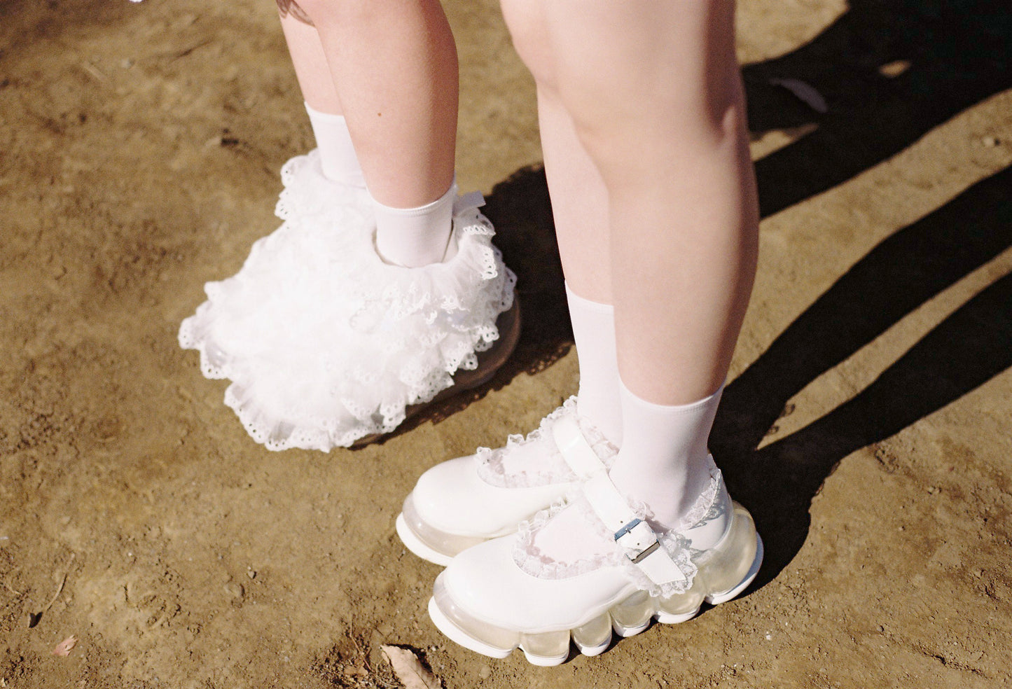 New “Jewelry” Mary Jane Lace / White