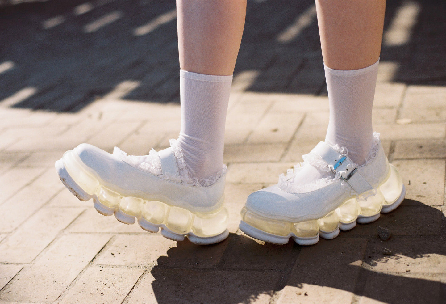 New “Jewelry” Mary Jane Lace / White