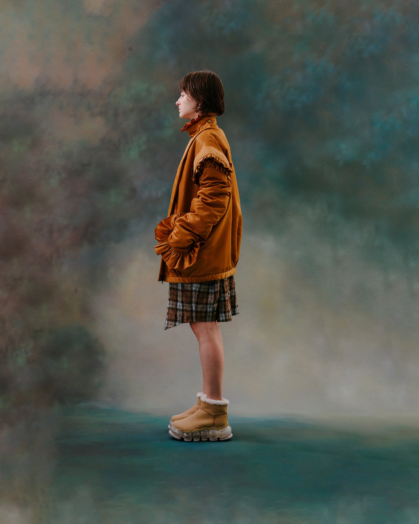 Puffer Frill Blouson / Mustard