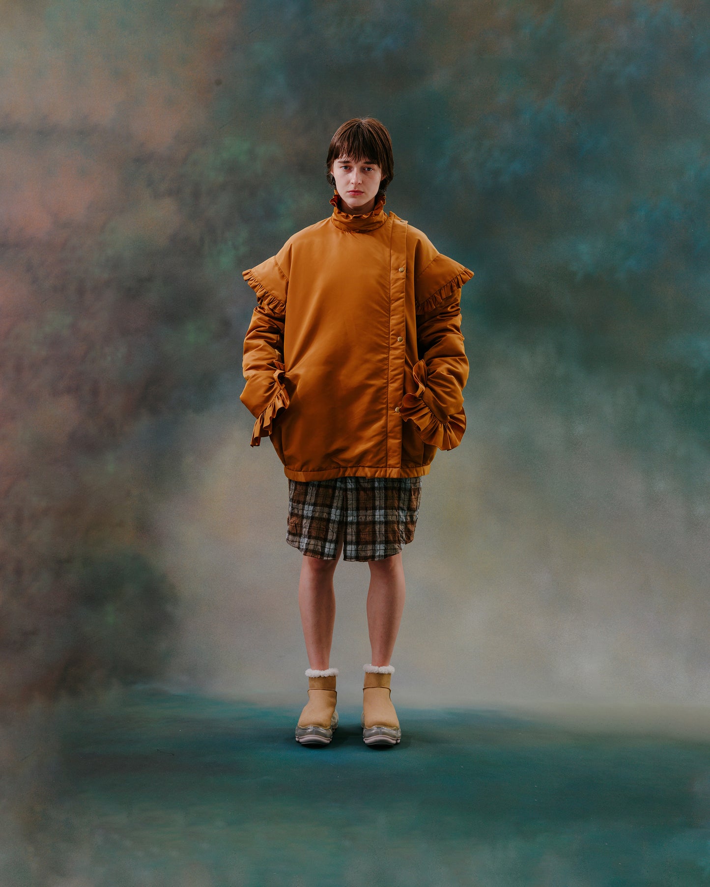 Puffer Frill Blouson / Mustard