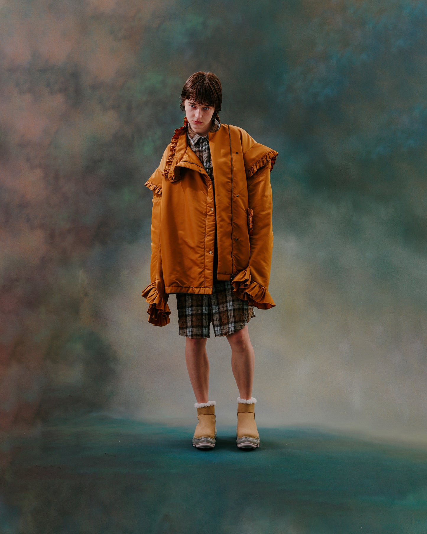 Puffer Frill Blouson / Mustard