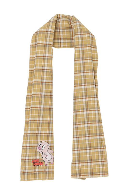 Piggy Print Scarf / Yellow