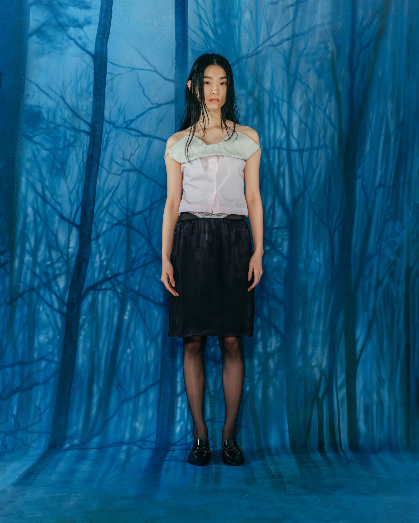 【24AW订单】下垂裙/黑色/JFAW24S02