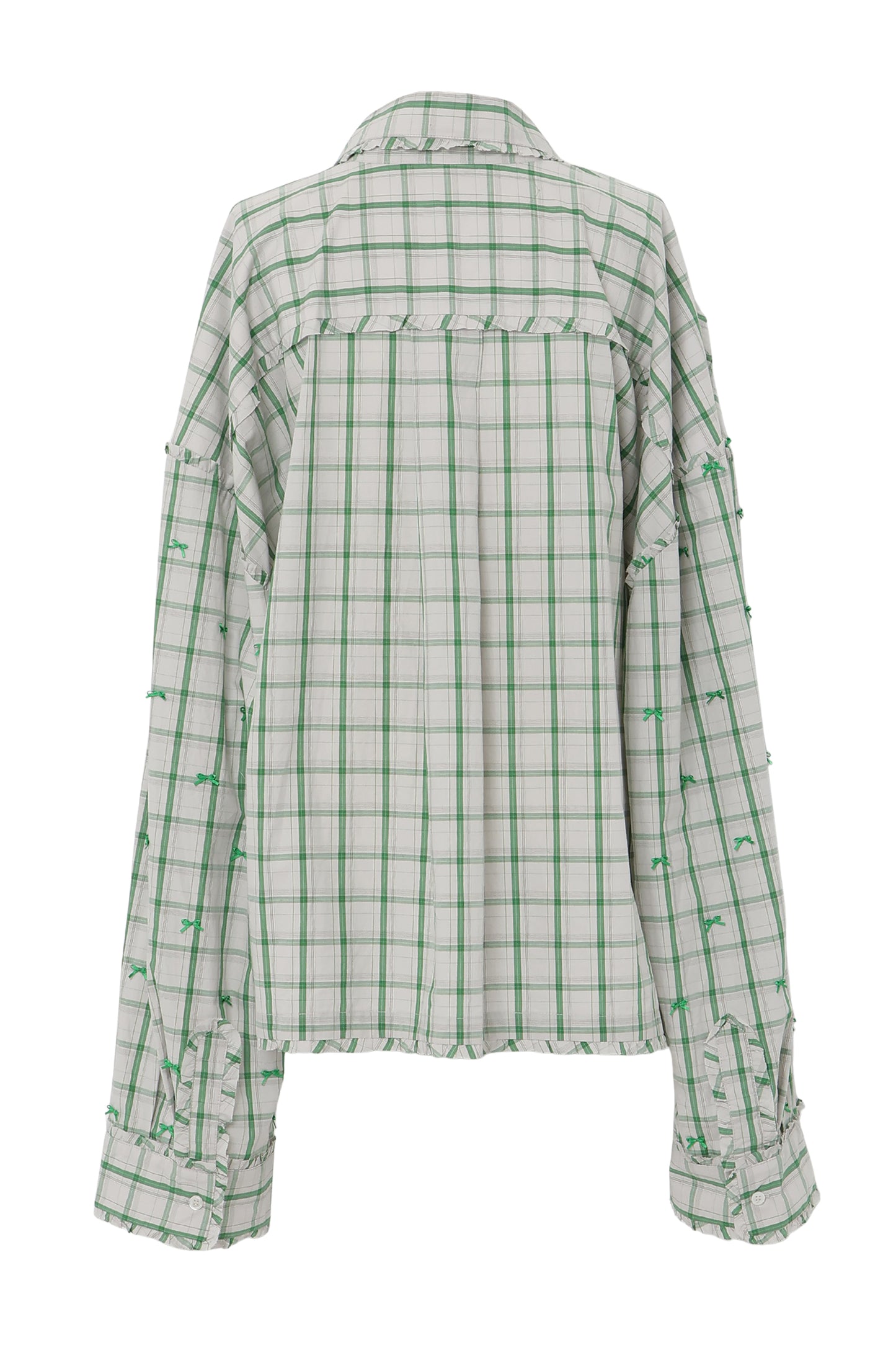 【SS26受注】Mini Frill Ribbon Blouse / Green / MSS26B011