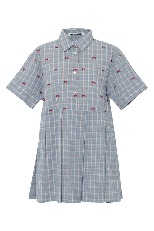【SS26受注】Mini Ribbon Dress / Blue / MSS26D021