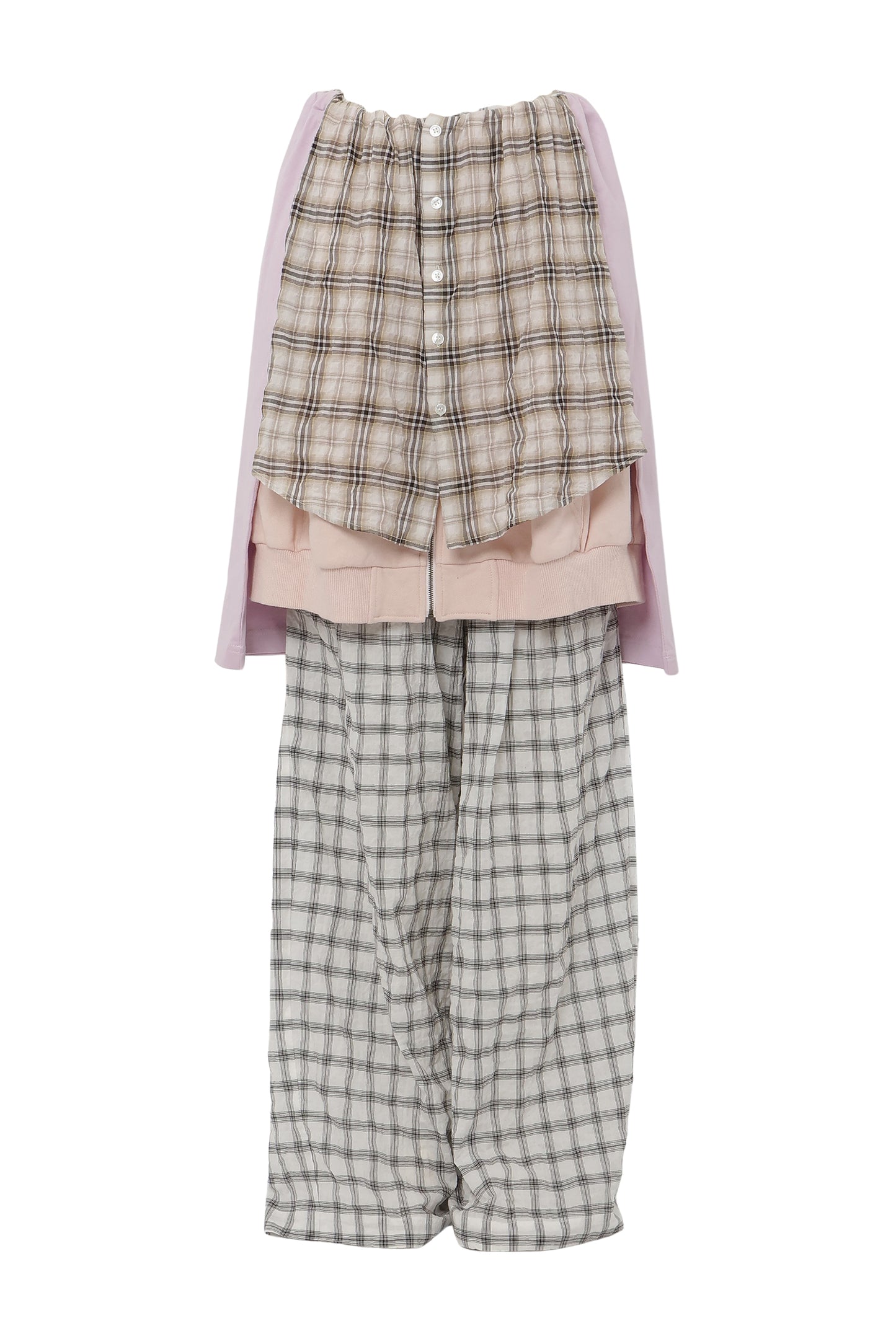 【SS26受注】 Layered Pants / White-Beige / MSS26P03