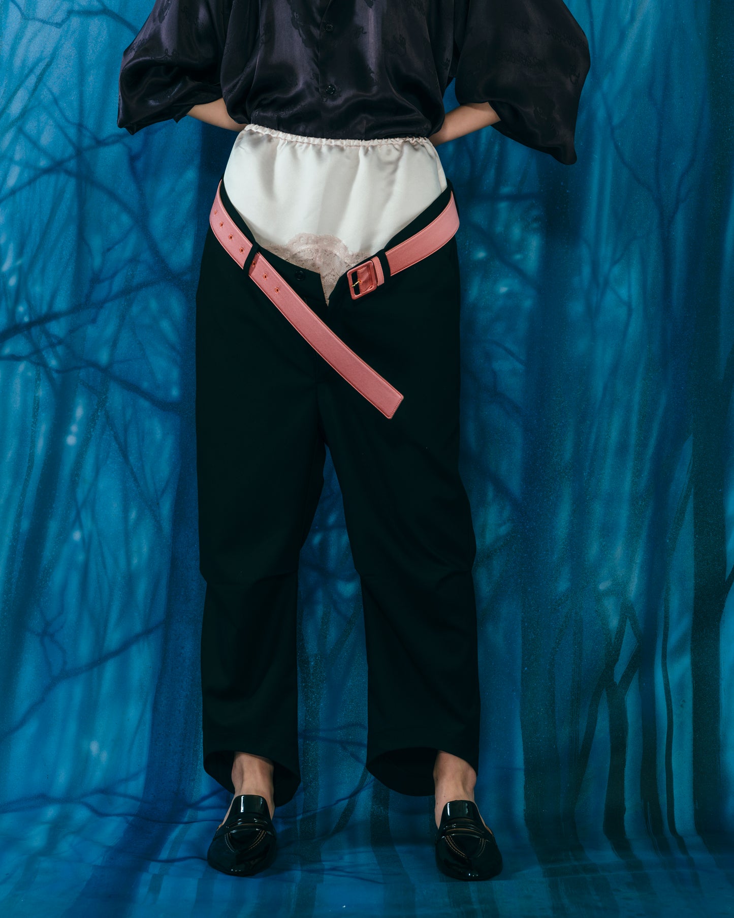 Lace Sagging Nickers Pants / Black