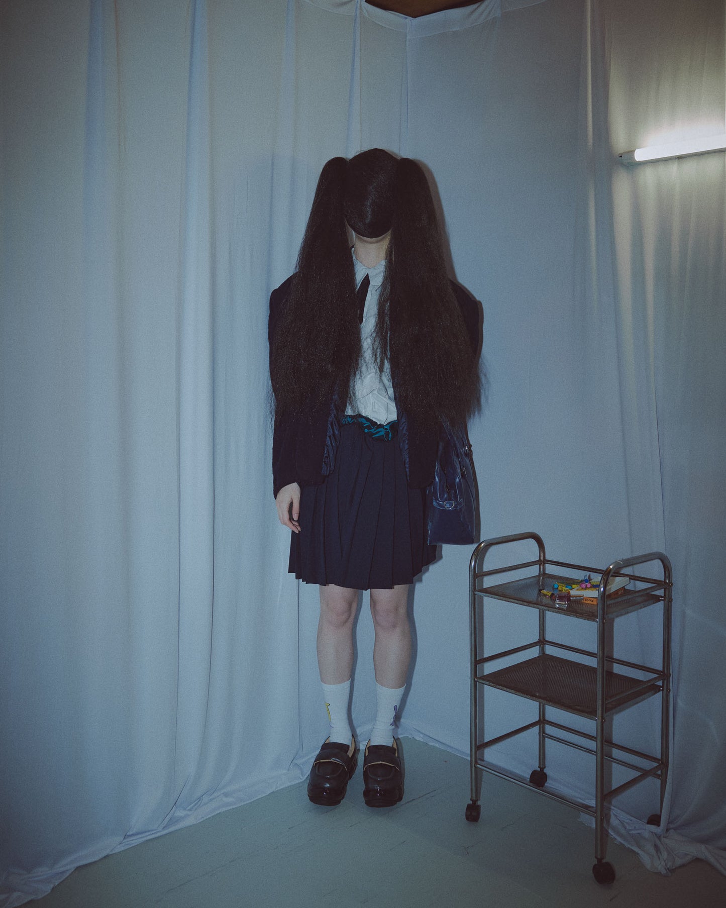 【AW26预购】Twisted Pleats 半身裙 / 海军蓝 / MSAW26S01