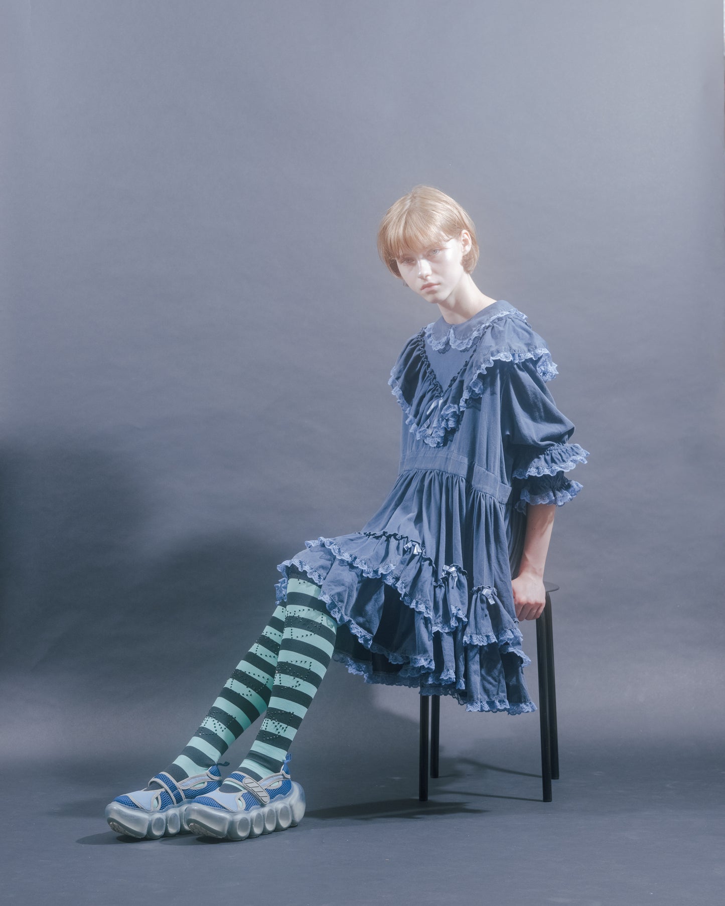 "Jewelry" Bubble Sandal Swimmer / Blue