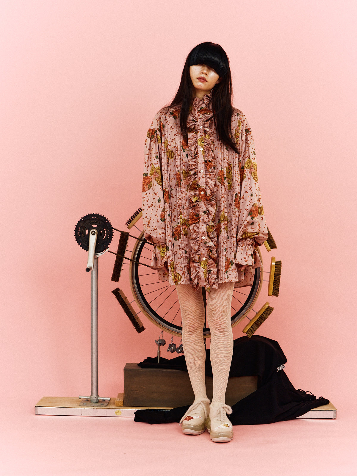 New "Jewelry" Mohair / Beige / PINK HOUSE × MIKIOSAKABE