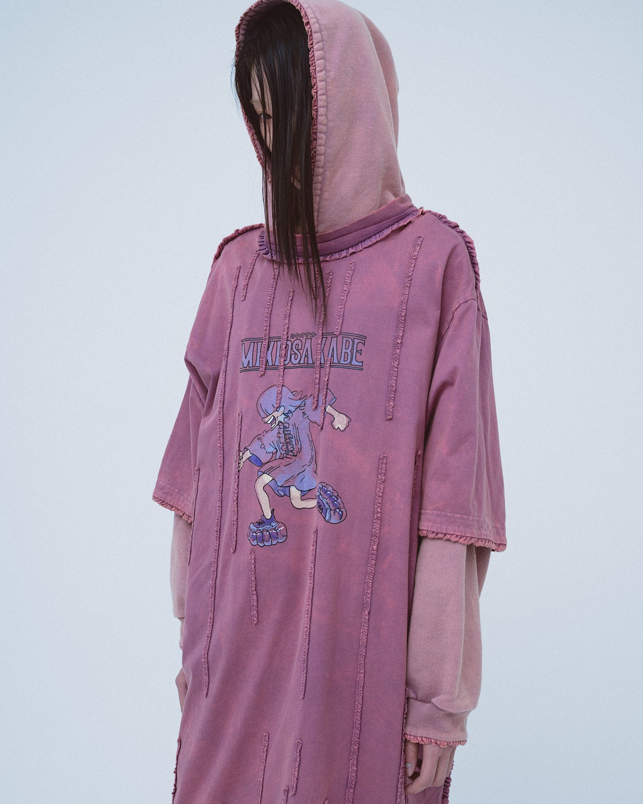Mini Frill Washed Parka / Pink