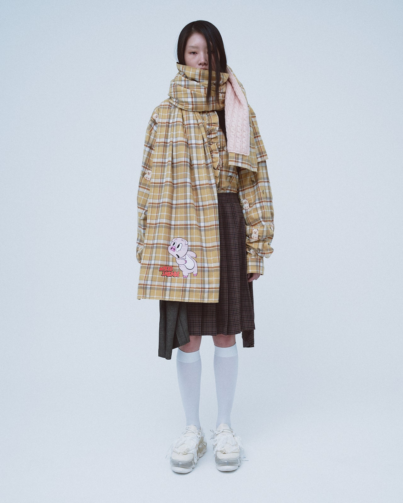 Piggy Print Muffler / Yellow