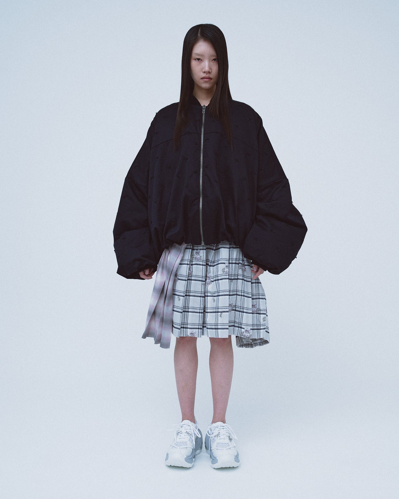Grand Shilouette Bomber Jacket Ribbon / Black
