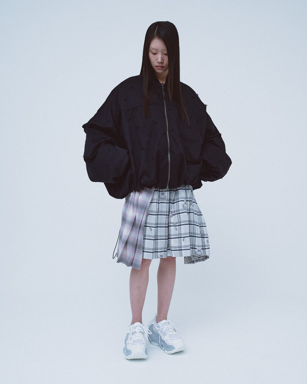 Grand Shilouette Bomber Jacket Ribbon / Black