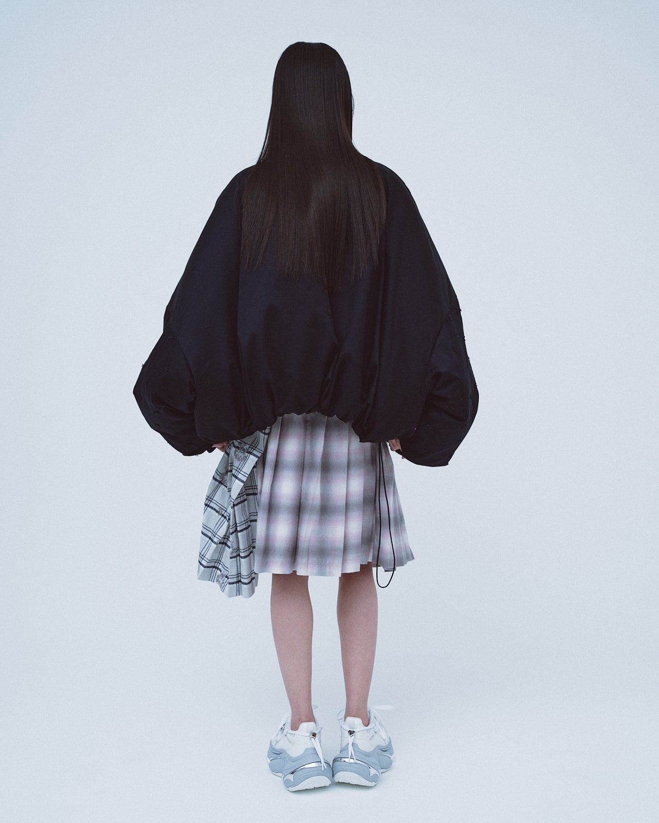 Grand Shilouette Bomber Jacket Ribbon / Black