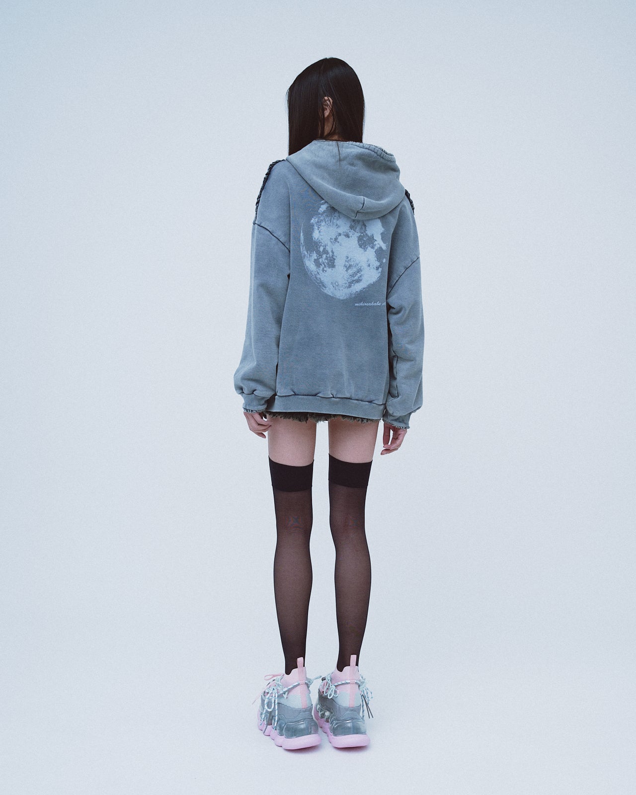 Mini Frill Washed Parka / Navy