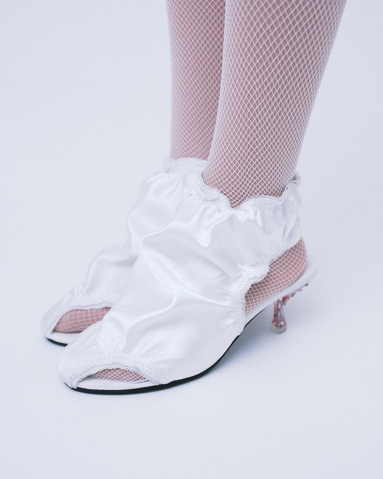 Panty Crystal Heels / White