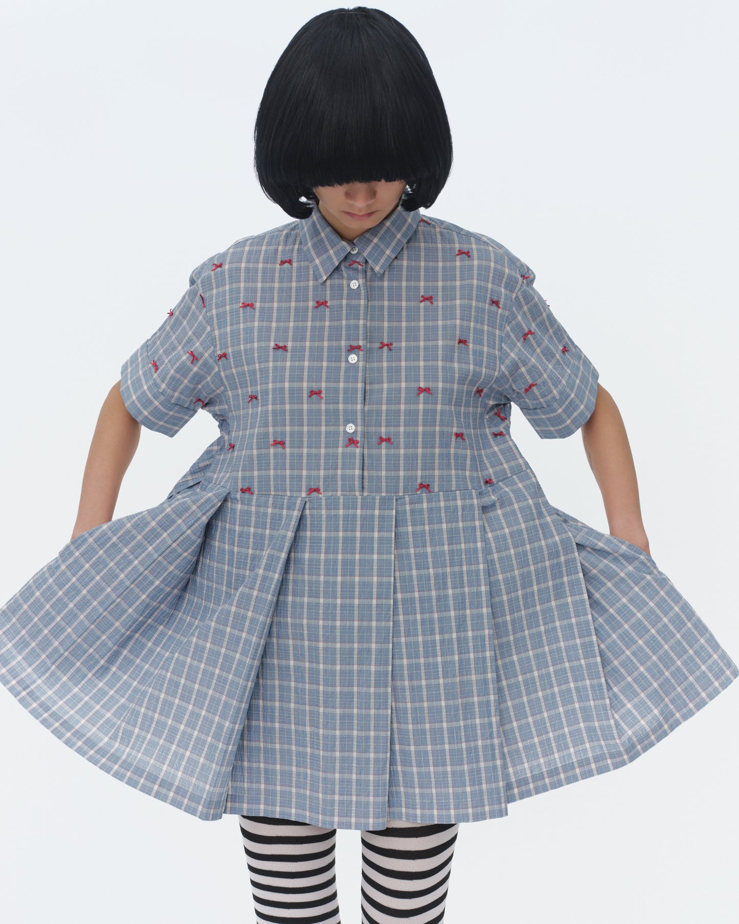 【SS26受注】Mini Ribbon Dress / Blue / MSS26D021