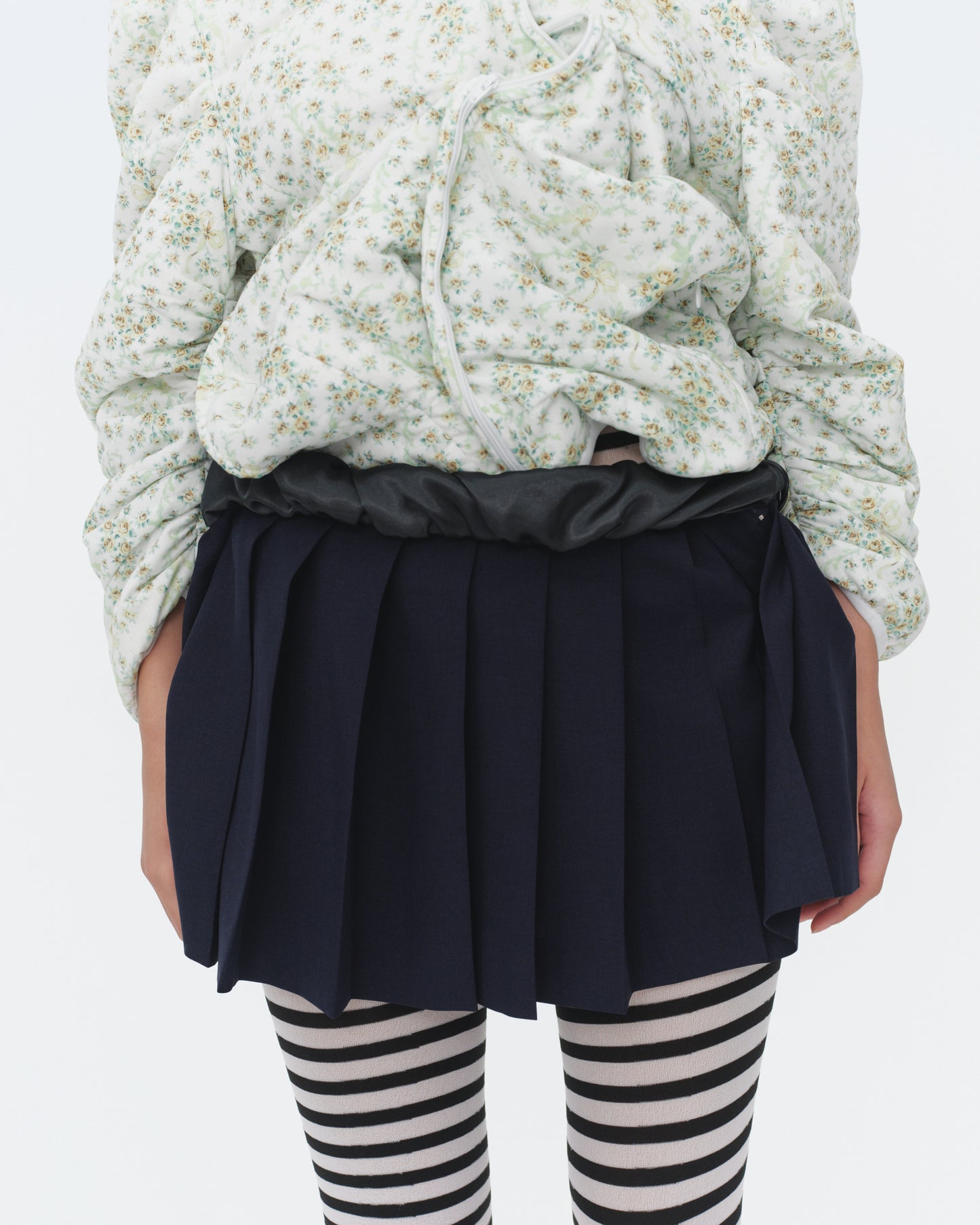 【SS26受注】Shrink Pleats Mini Skirt / Navy / MSS26S02