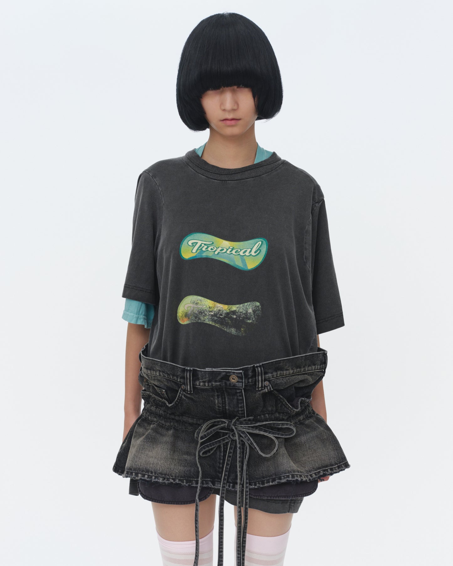 【SS26受注】Mini Denim Skirt / Black / MSS26S01