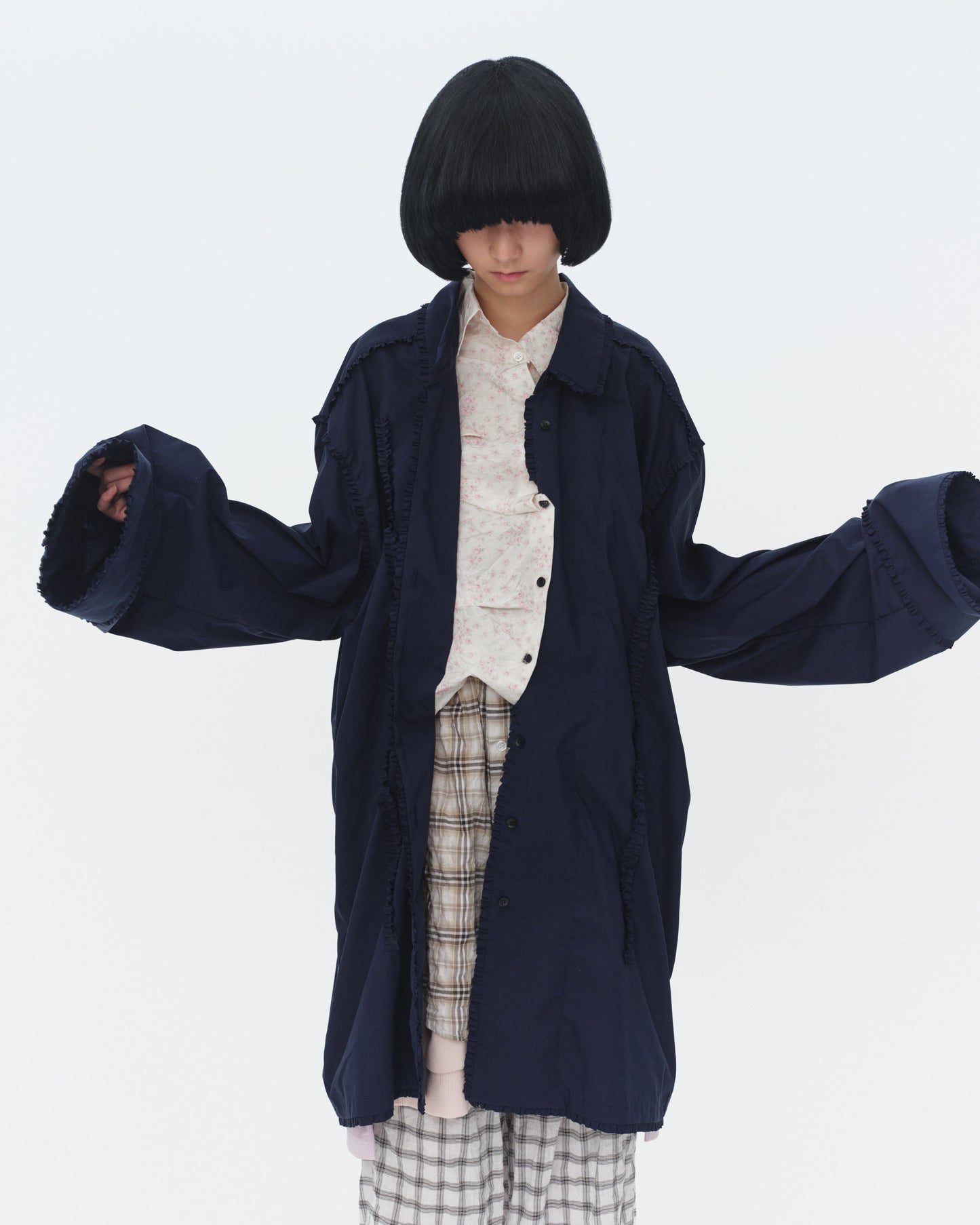 【SS26受注】Flower Out Shirt / Navy / MSS26B05