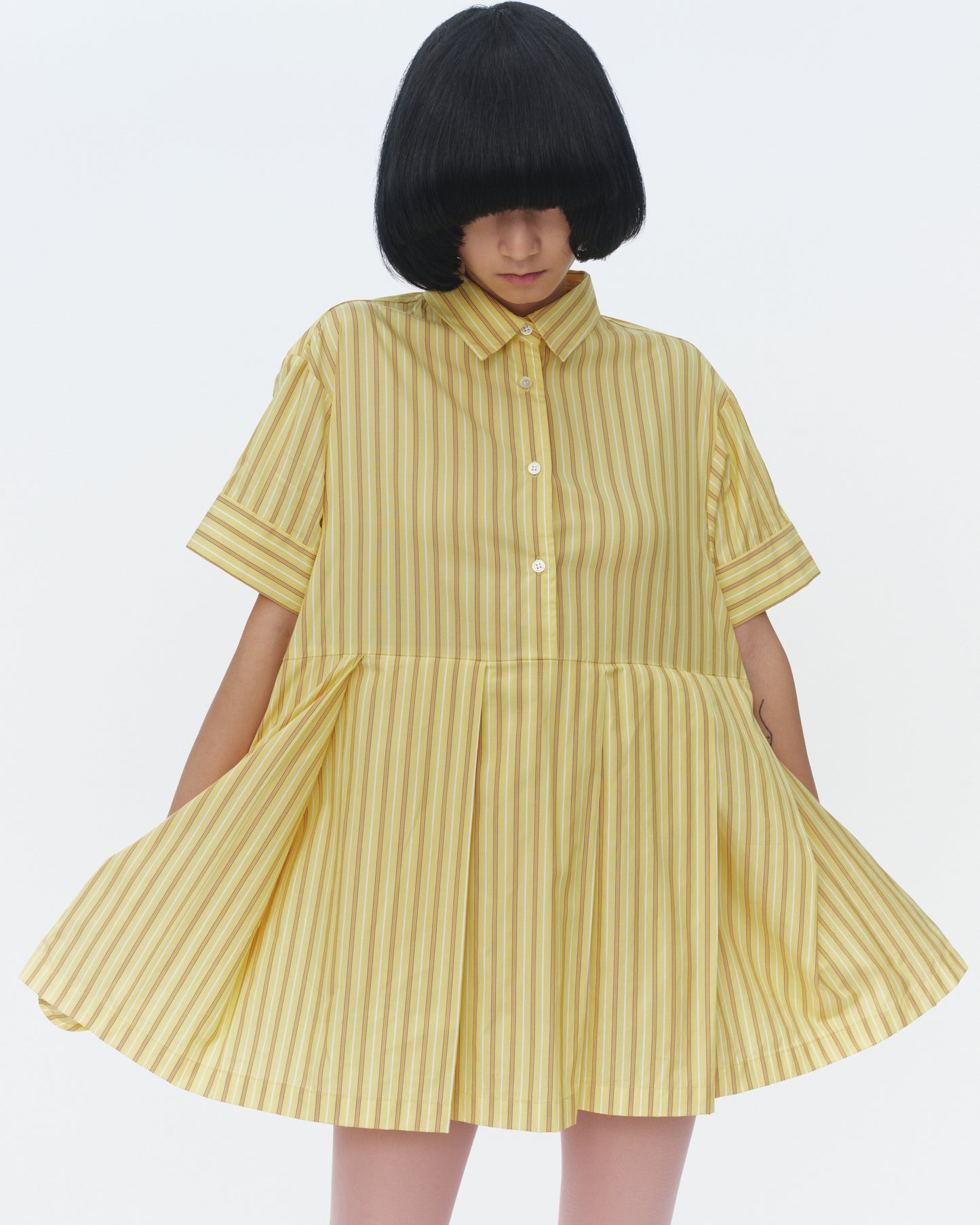 【SS26受注】Mini Shirt Stripe Dress / Yellow / MSS26D022