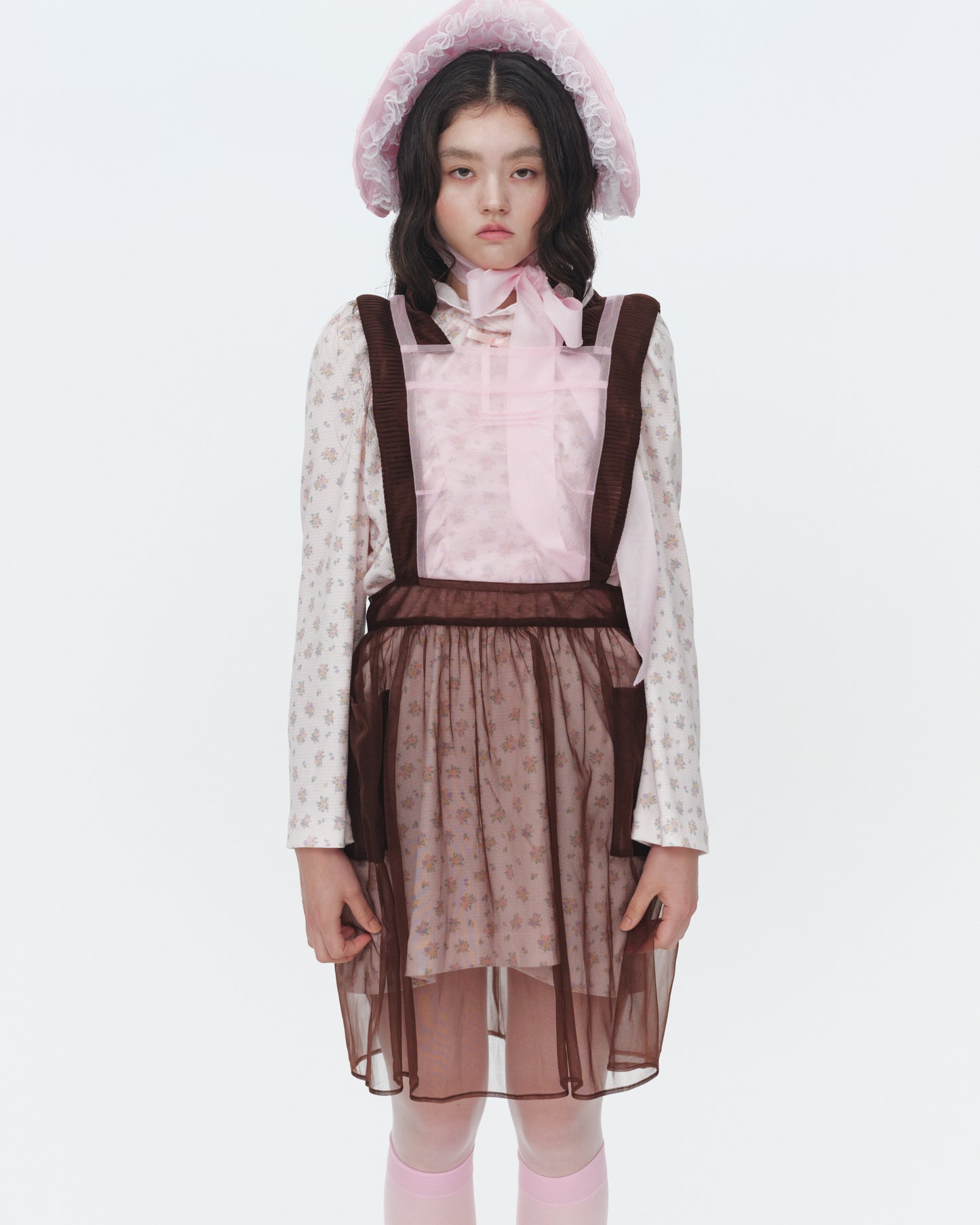 【SS26受注】Sugar Sugar Apron / Pink-Brown / JFSS26APRON01