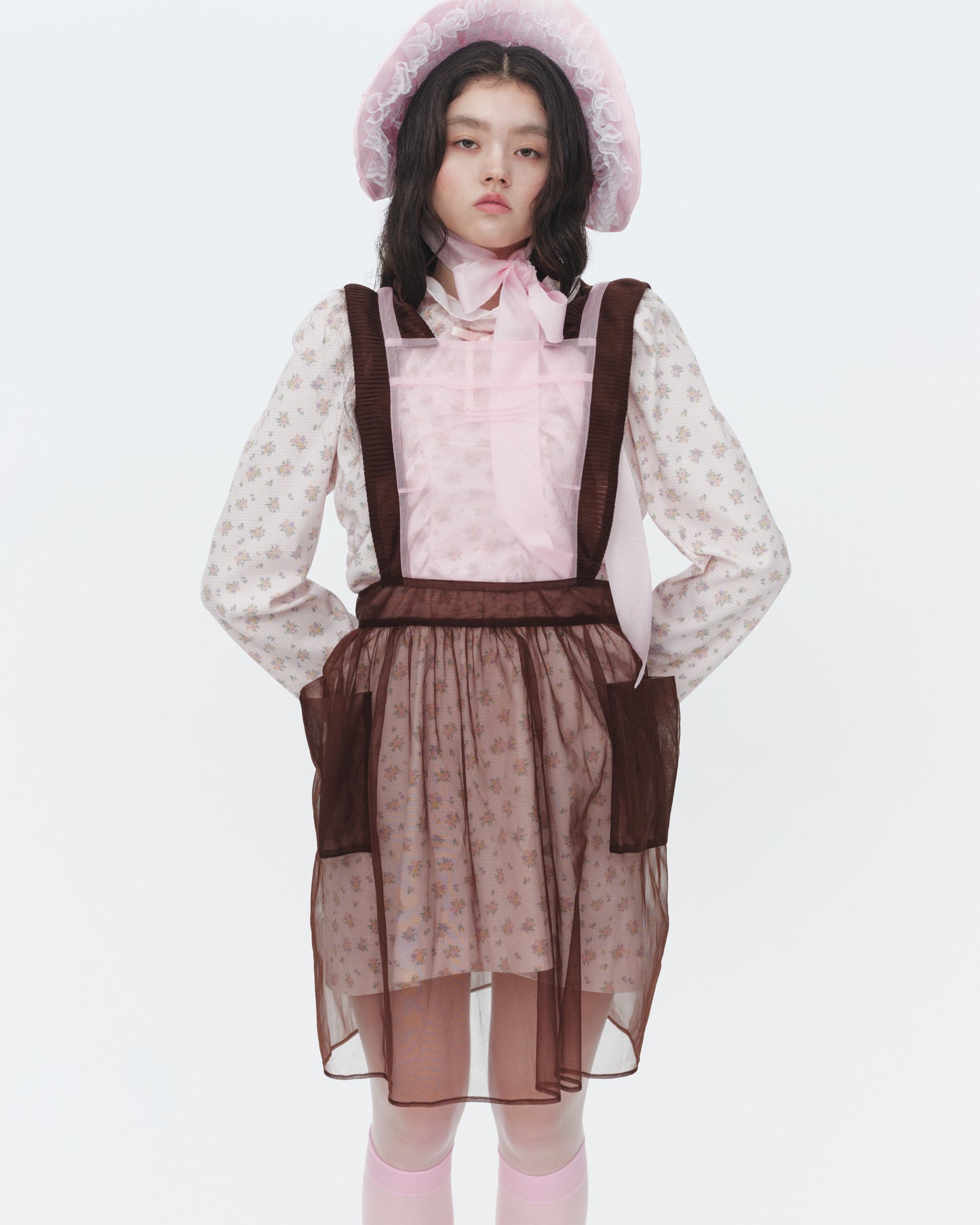 【SS26受注】Sugar Sugar Apron / Pink-Brown / JFSS26APRON01