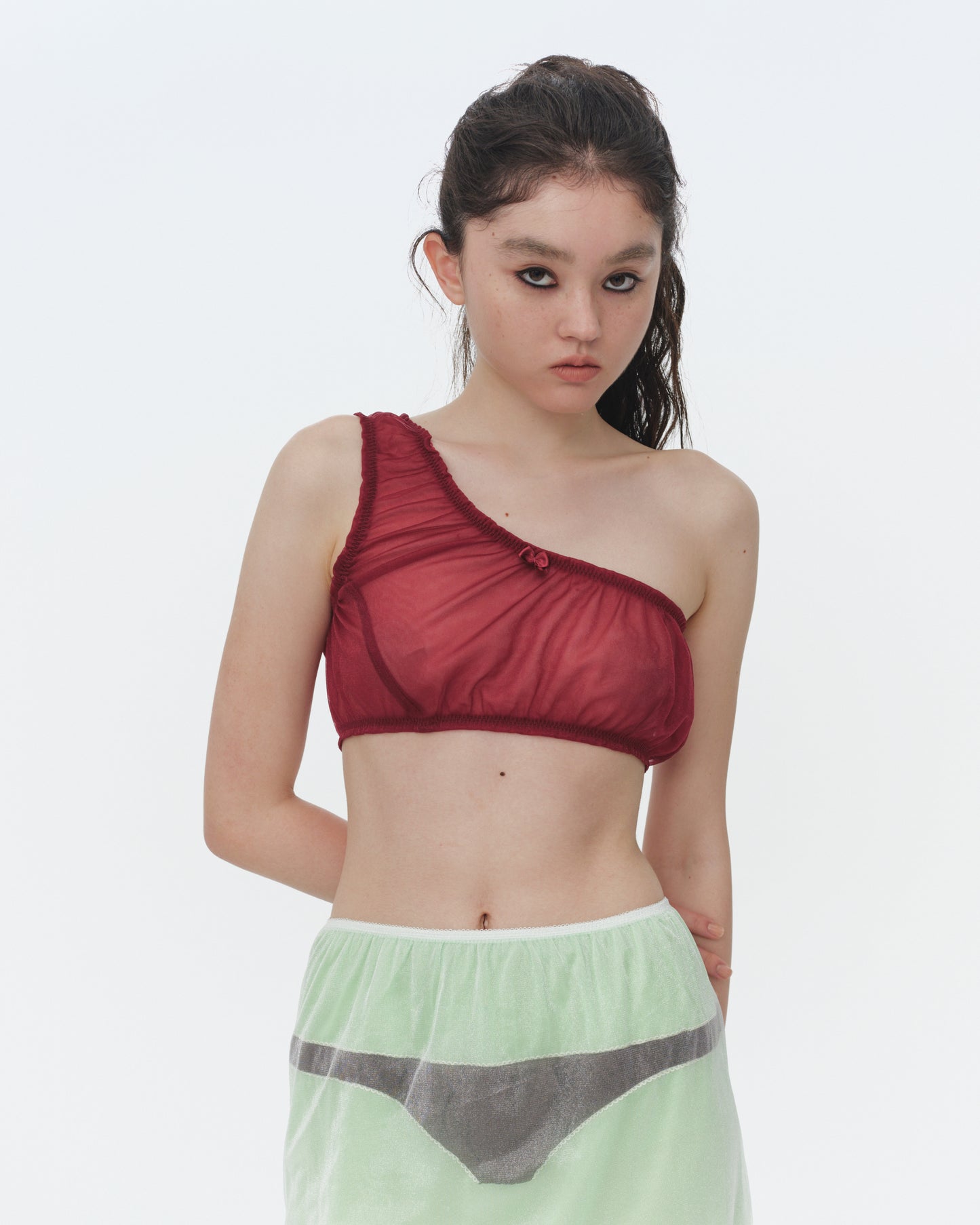 【SS26受注】Nickers Sheer Top / Wine / JFSS26T011