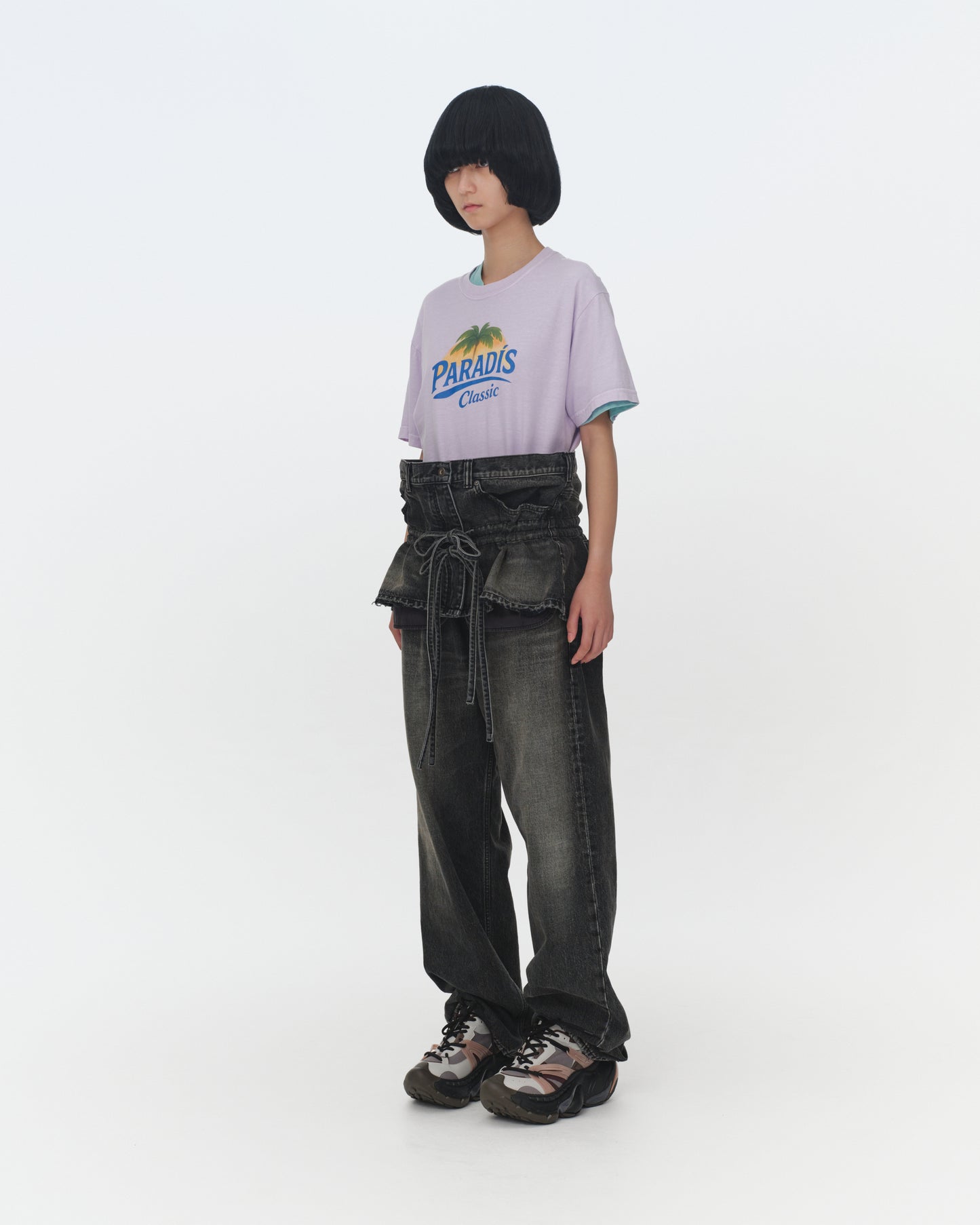 【SS26受注】Mini Denim Skirt / Black / MSS26S01