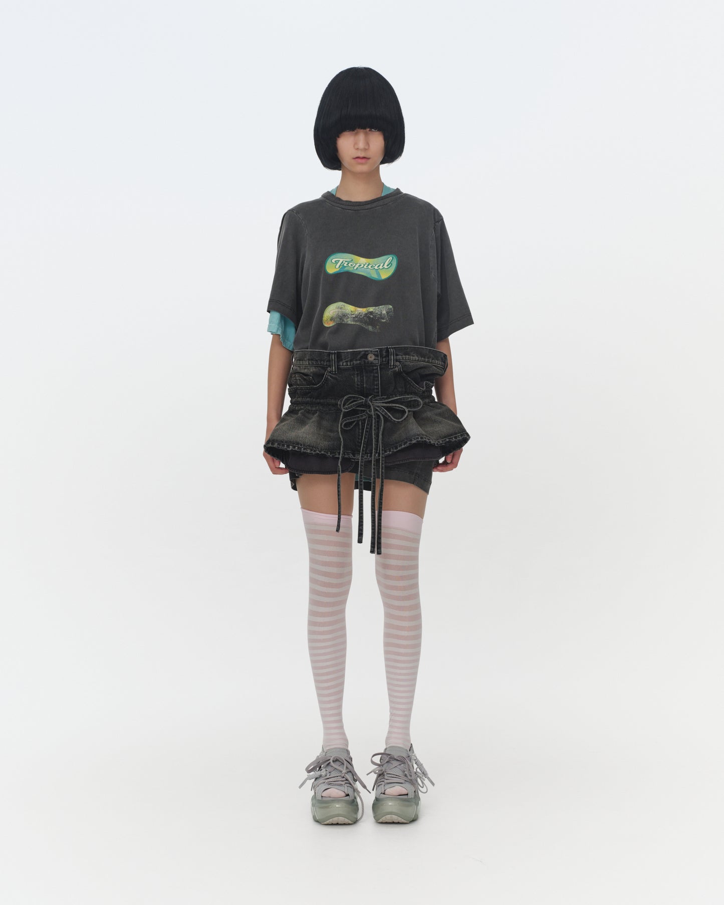 【SS26受注】Mini Denim Skirt / Black / MSS26S01