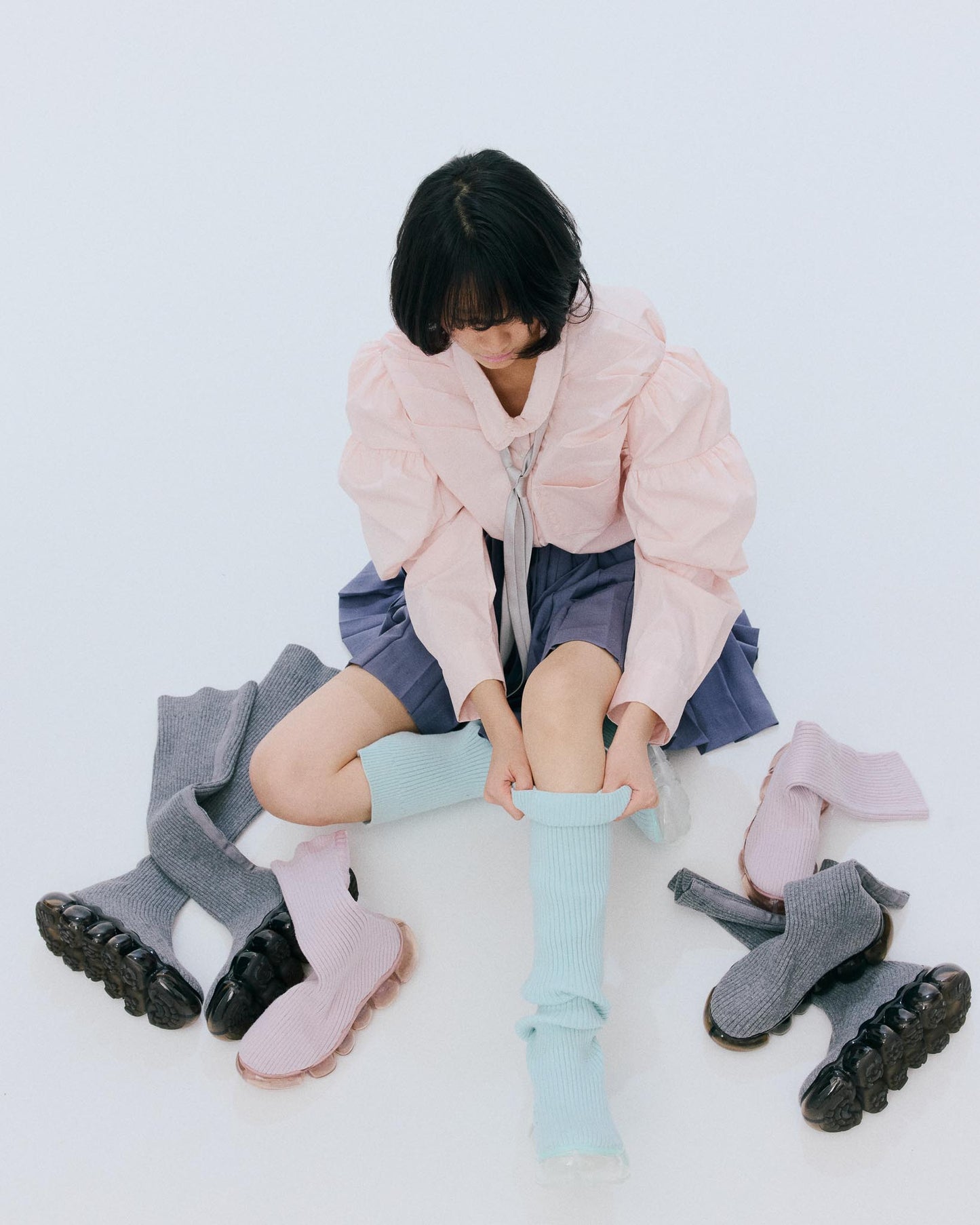 【AW26预购】珠宝长袜 / 薄荷色 / MSAW26SH071