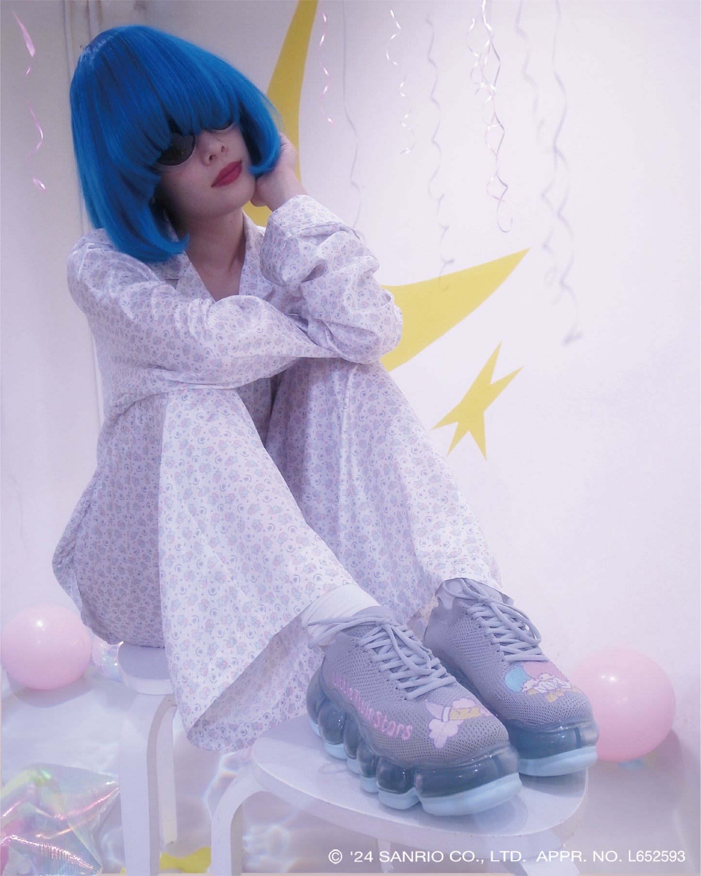 Print Pajamas Pants / White / Little Twin Stars x MIKIOSAKABE
