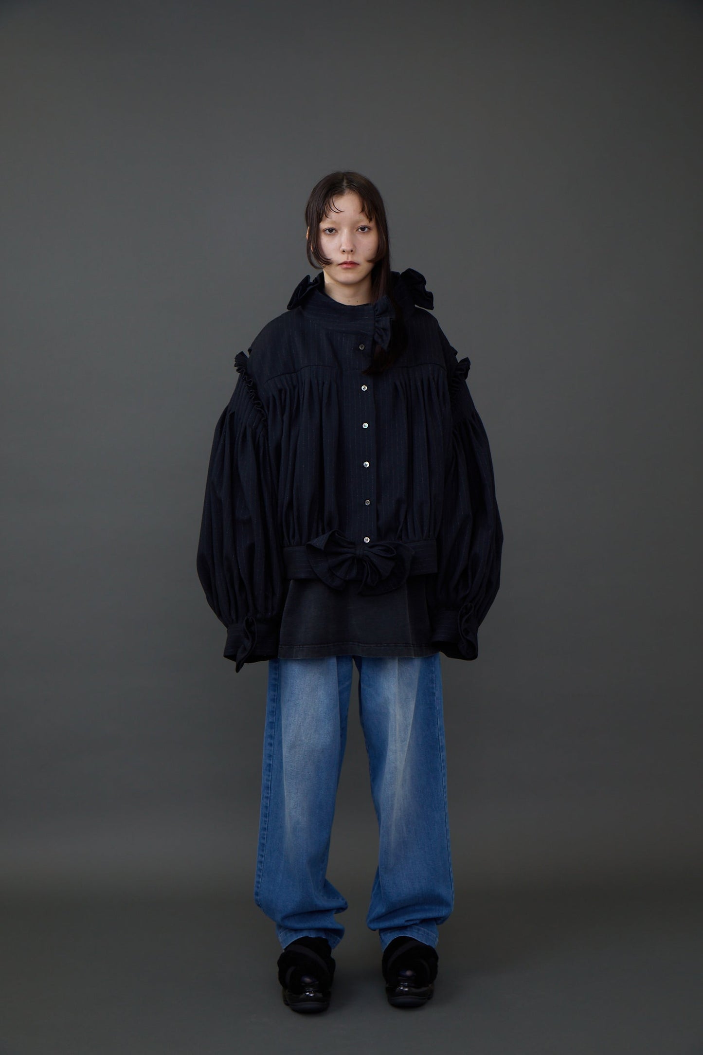 New "Jewelry" Fur Sandal / Black
