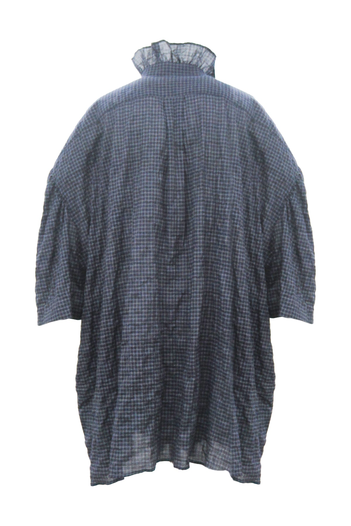 【25SS订购】荷叶边半袖衬衫/海军蓝/MSS25B042