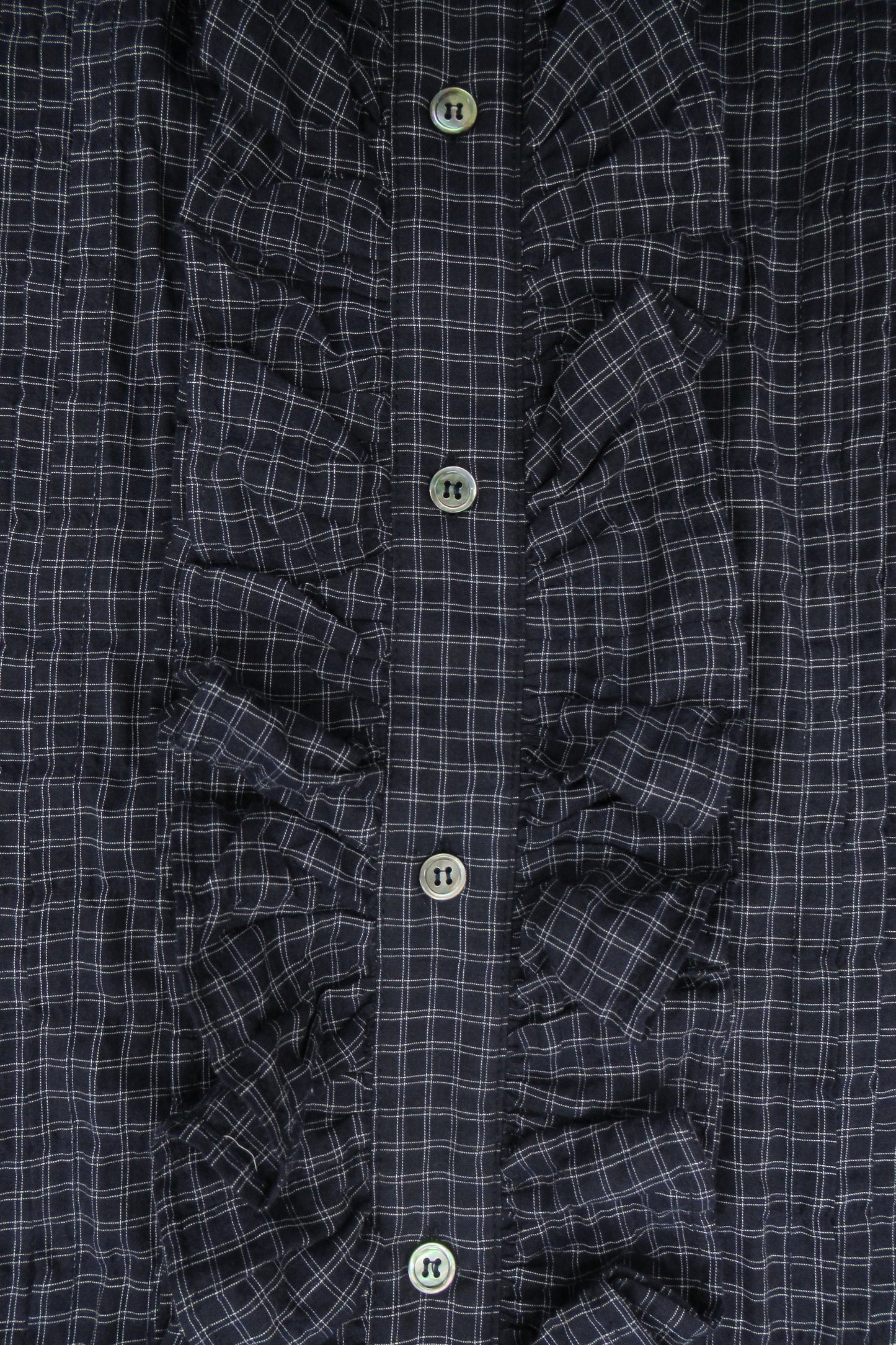 【25SS订购】荷叶边半袖衬衫/海军蓝/MSS25B042