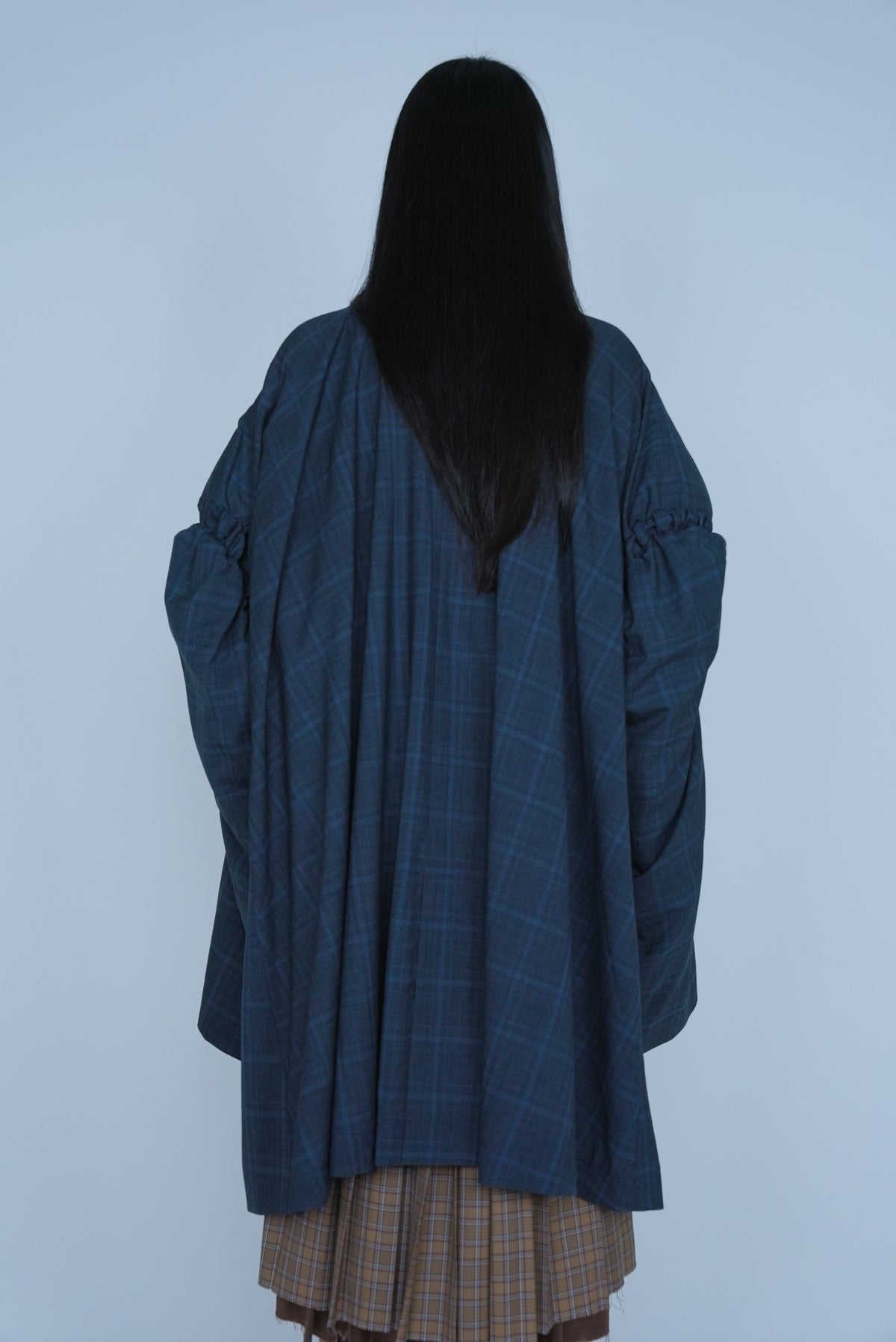 【SS27受注】Double Puff Sleeve Coat / Navy / MSS27C03