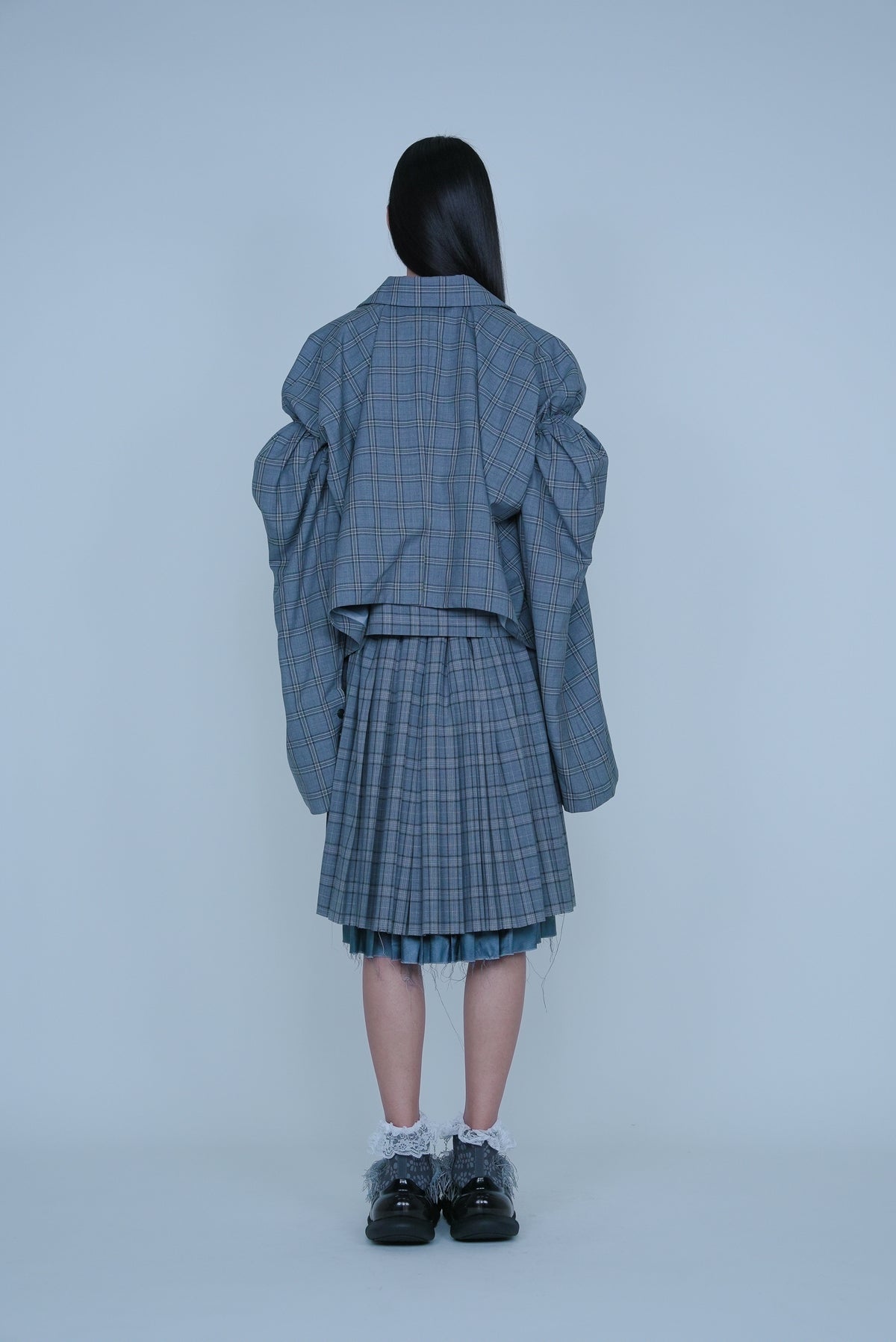 【SS27受注】Curtain Schoolgirl Skirt Long / Gray / MSS27S011