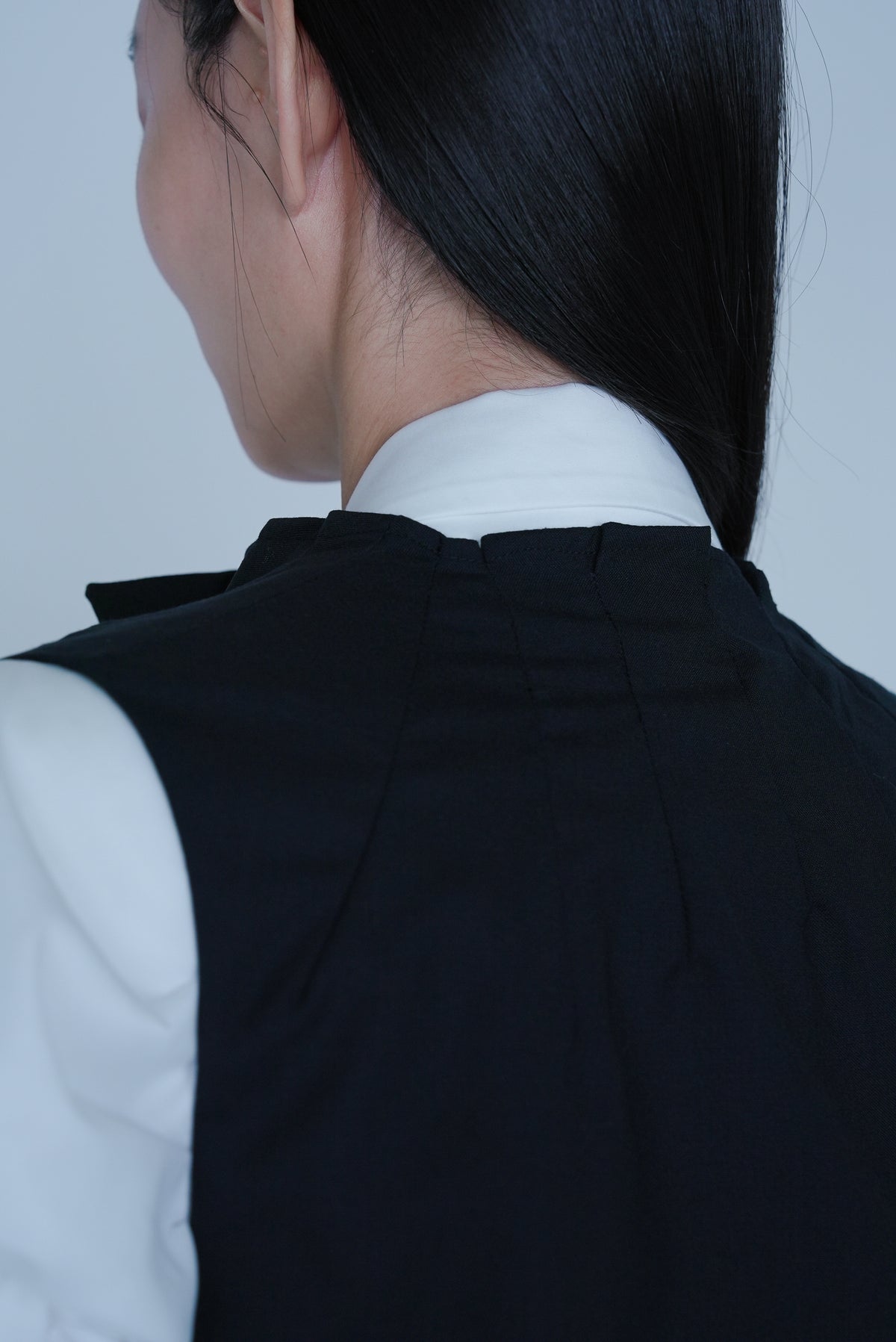 【SS27受注】Shawl Collar Vest / Black / MSS27B071