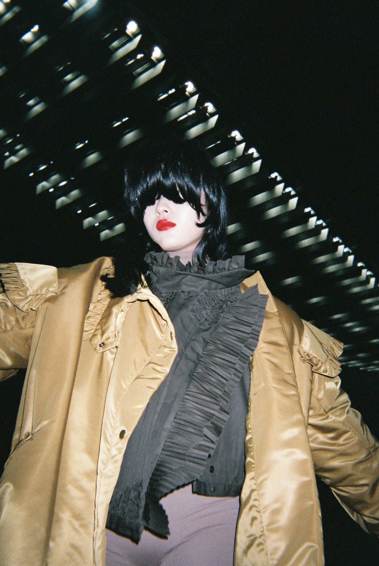 Puffer Frill Blouson / Mustard