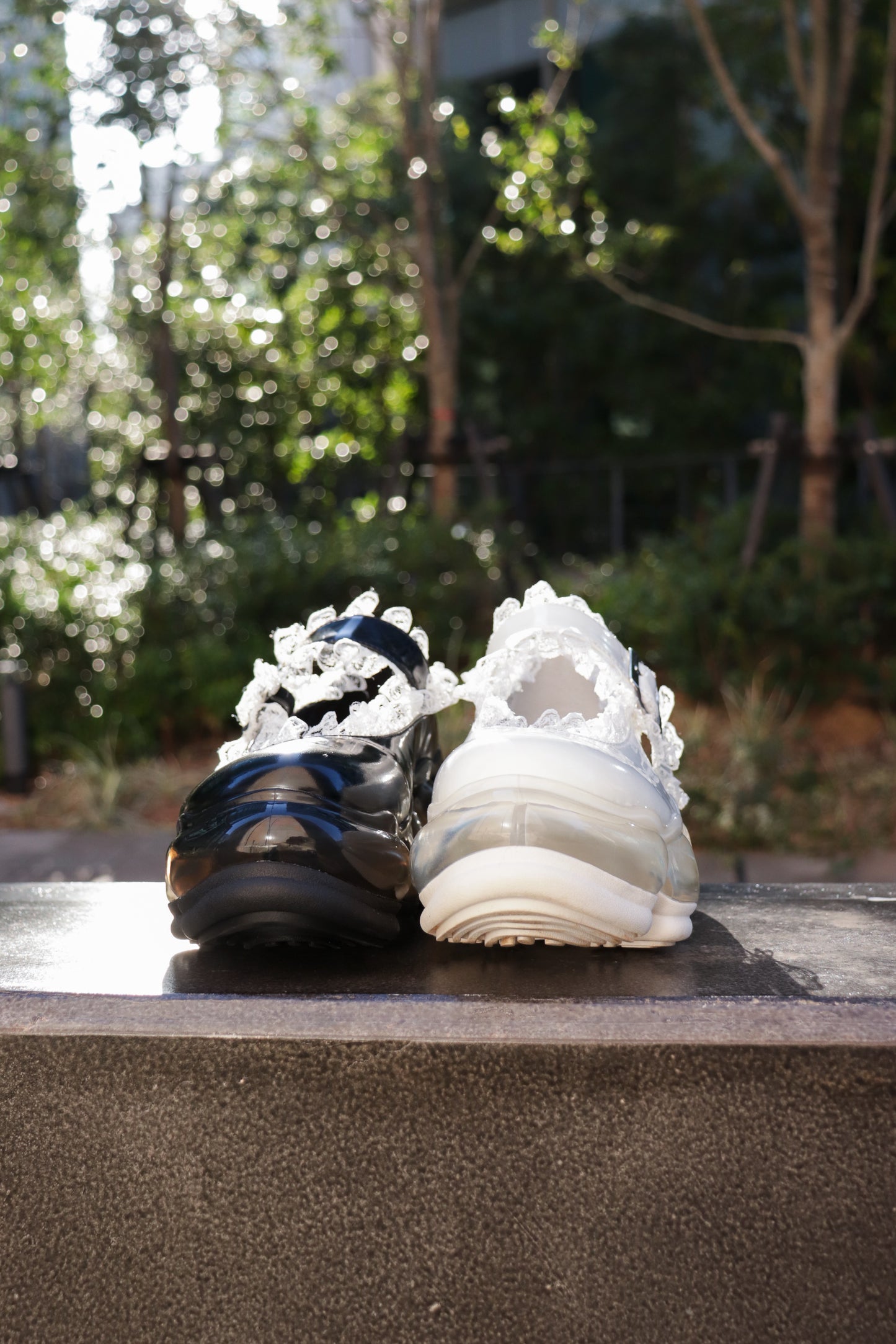 New “Jewelry” Mary Jane Lace / White