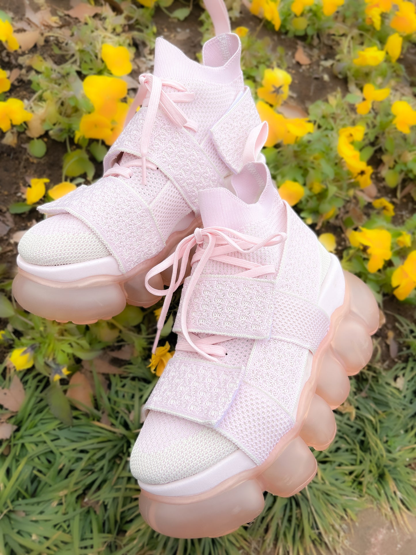 “珠宝”高跟鞋 Beltcross / 粉色