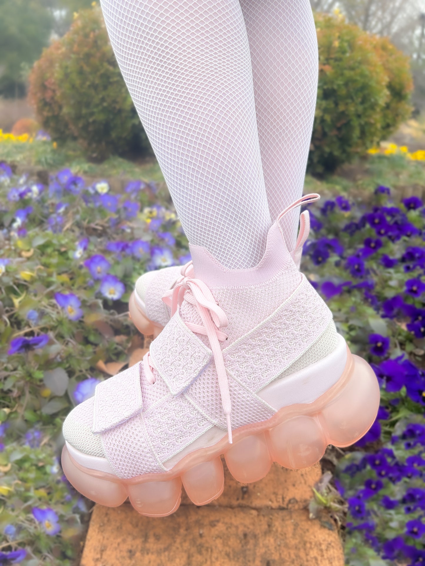 “珠宝”高跟鞋 Beltcross / 粉色