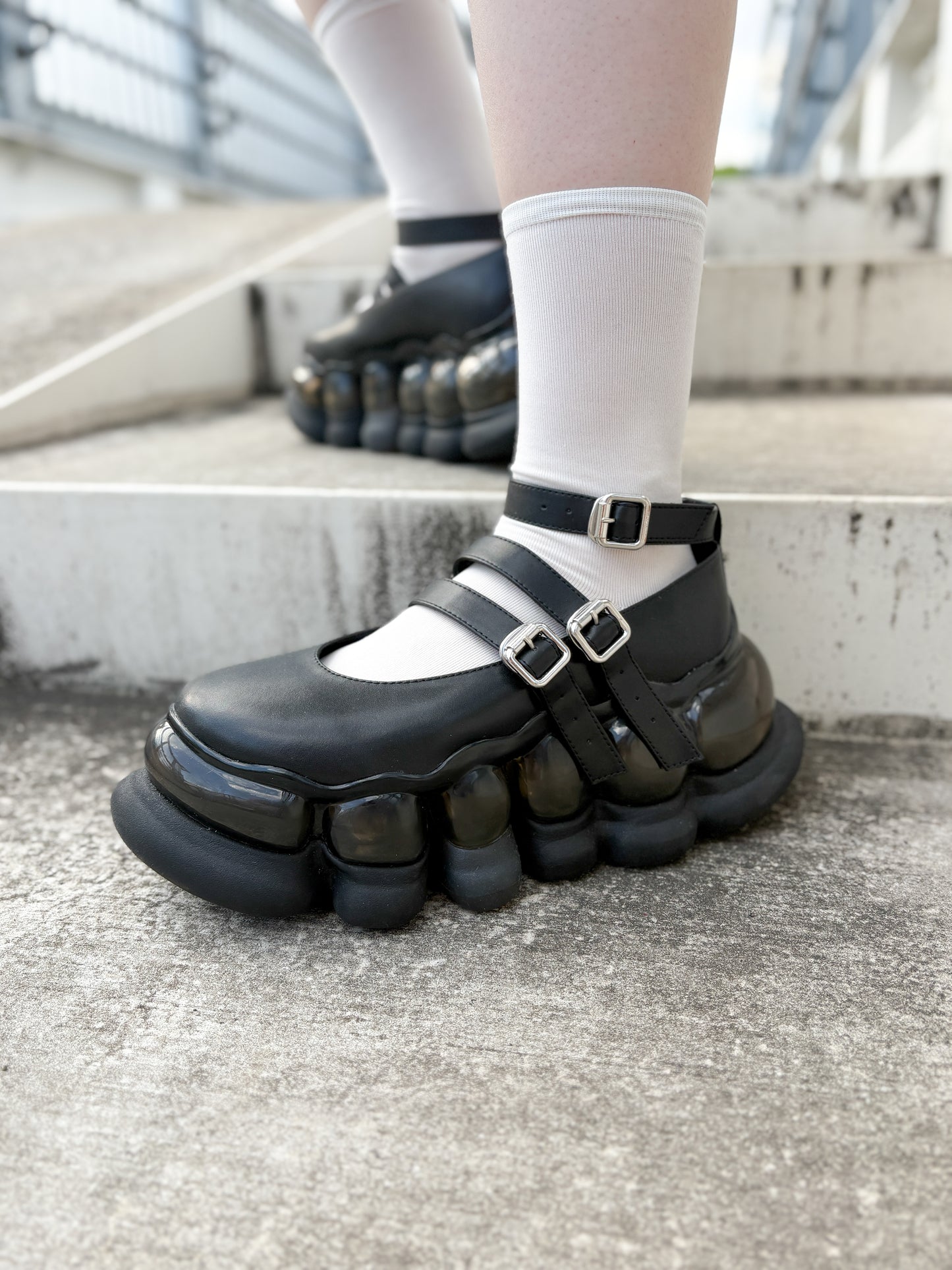 "Jewelry" Ark Three Straps Mary Jane / Black