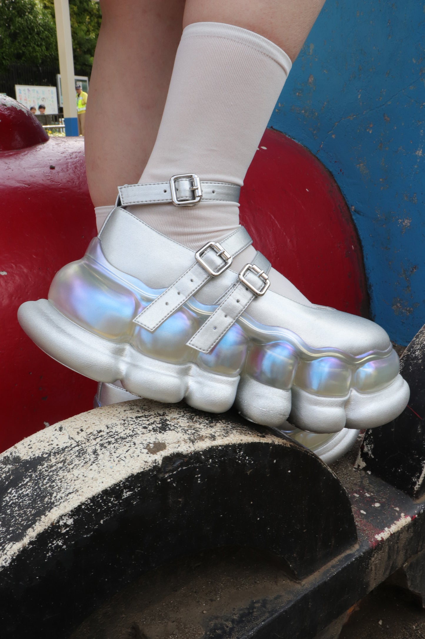 "Jewelry" Ark Three Straps Mary Jane / Silver