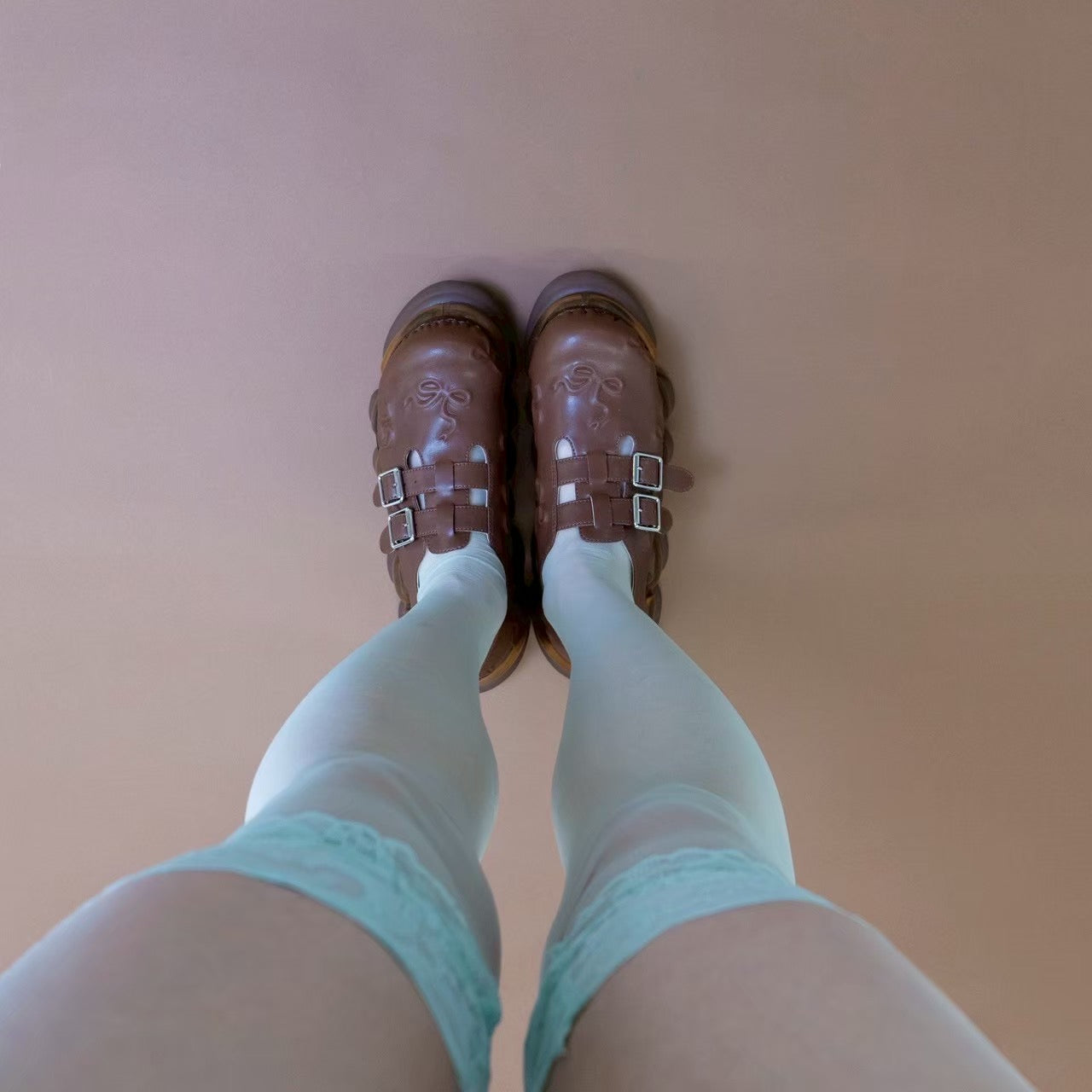 "Jewelry" Ark Emboss Mary Jane / Brown