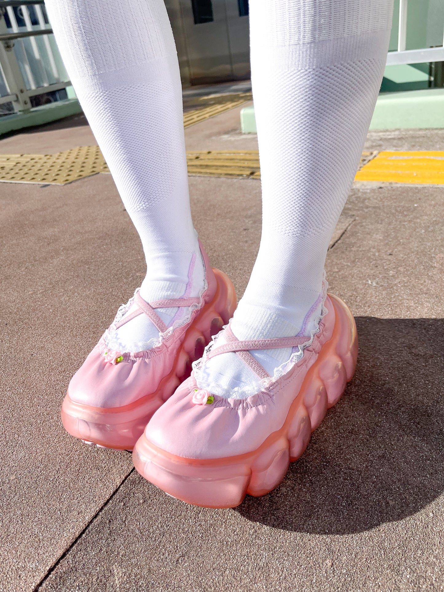 "Jewelry" Bubble Ballet Lace Rose / Pearl Pink