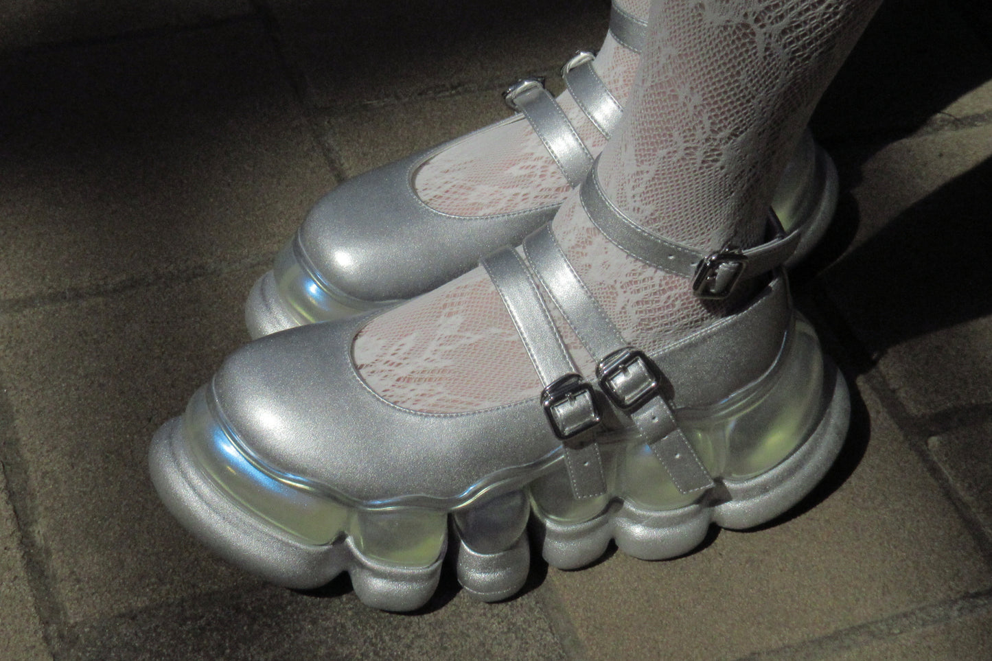"Jewelry" Ark Three Straps Mary Jane / Silver