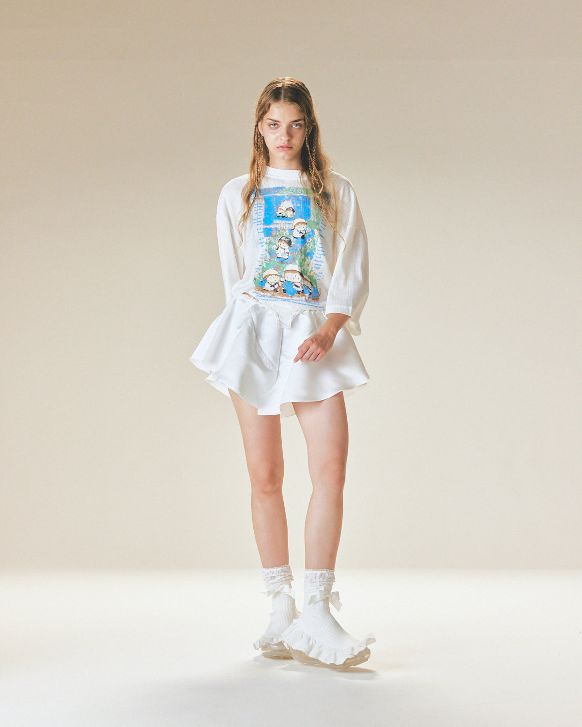 Satin Panty Skirt / White