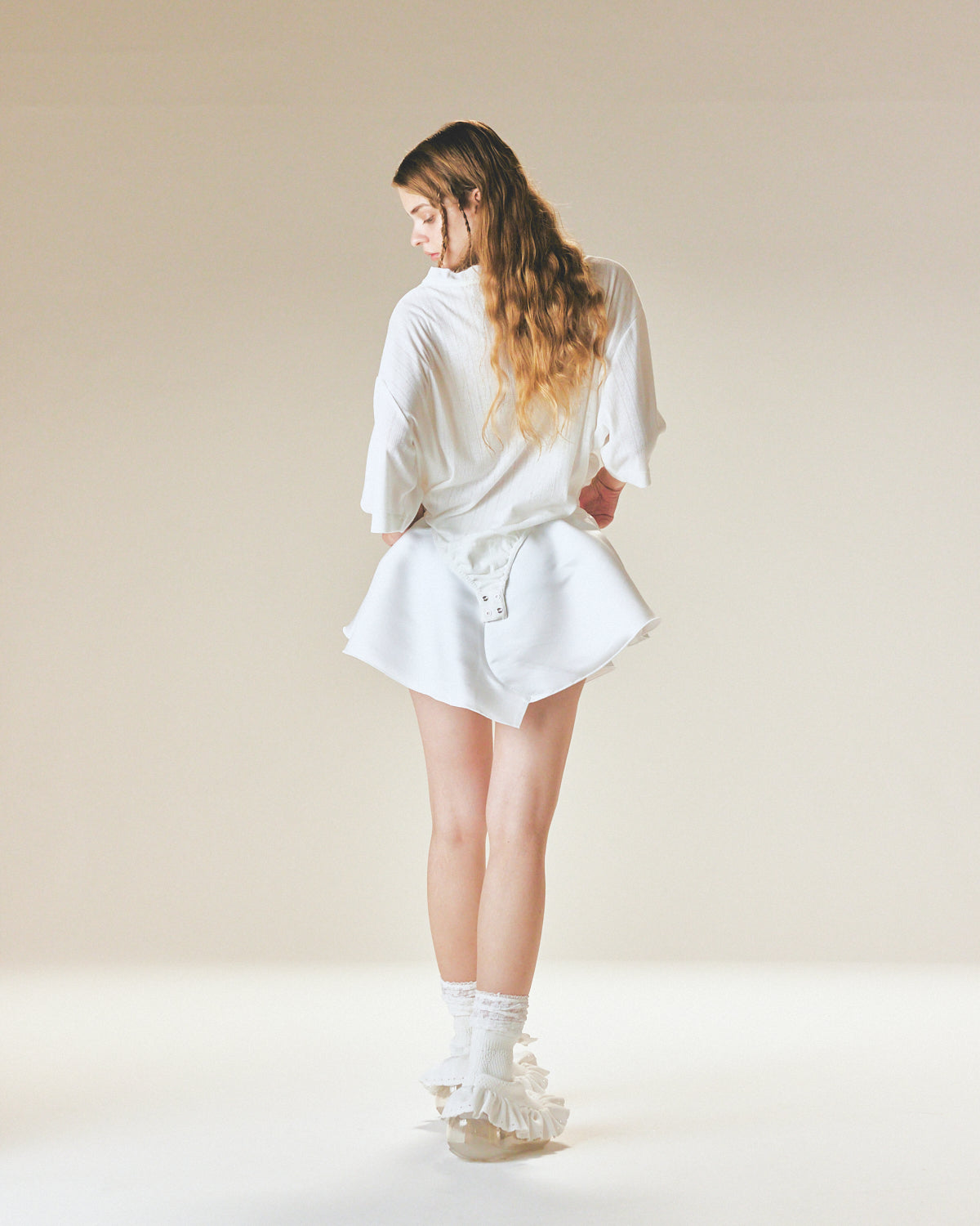 Satin Panty Skirt / White
